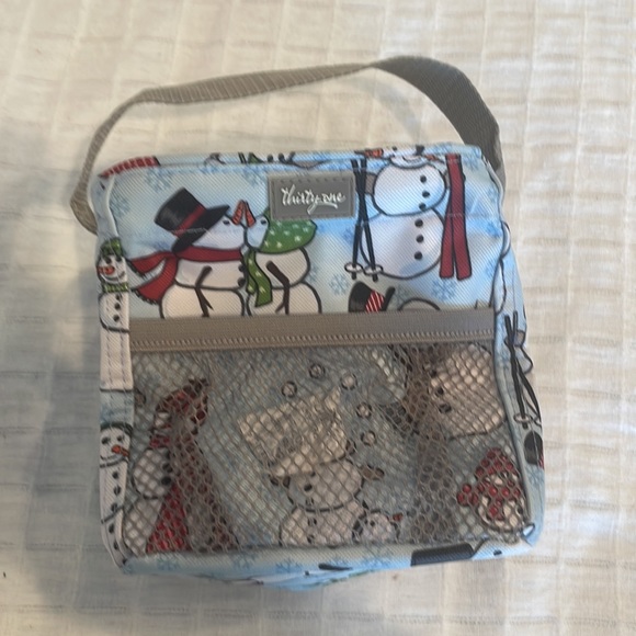 Thirty-One Littles carry all caddy snow daze retired organizer bag snowmen - Picture 7 of 10